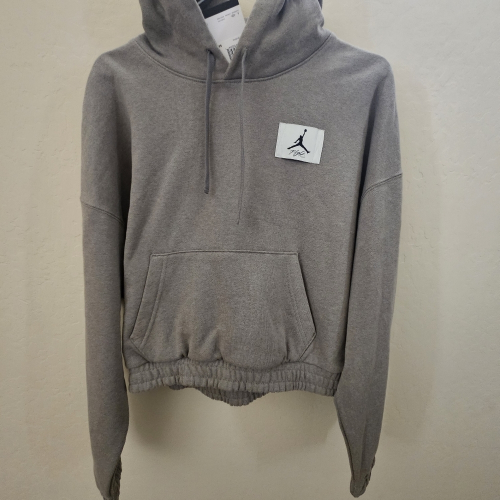 Nike Jordan Flught Loose Fit Womens Sweatshirt Grey Hoodie Medium NWT